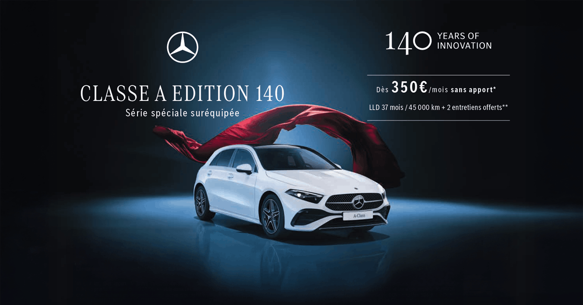 Profitez de la Mercedes Classe A Star Edition suréquipée à partir de 350€/mois* !