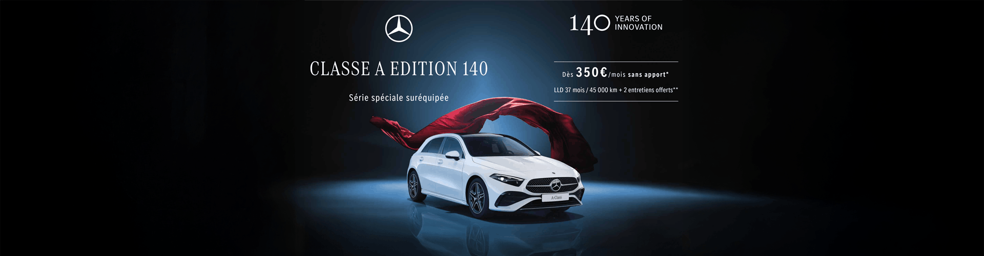Profitez de la Mercedes Classe A Star Edition suréquipée à partir de 350€/mois* !
