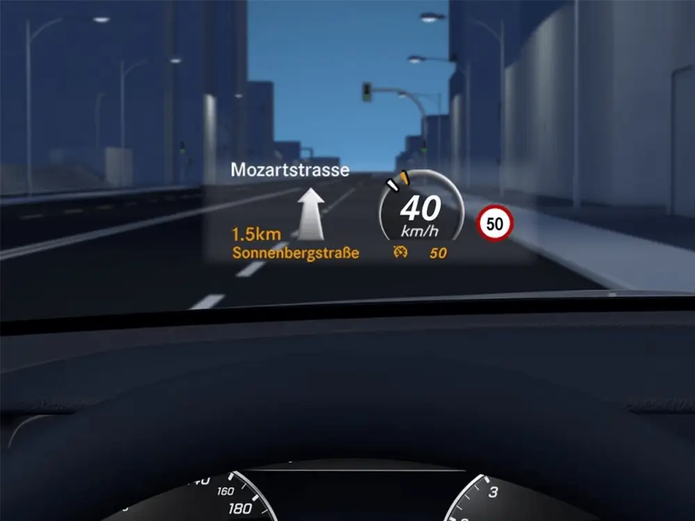 Affichage tête haute sur le pare brise