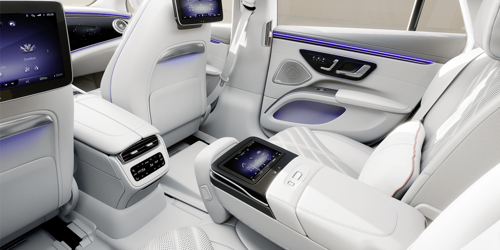 Vue intérieur de l'habitacle de l'EQS