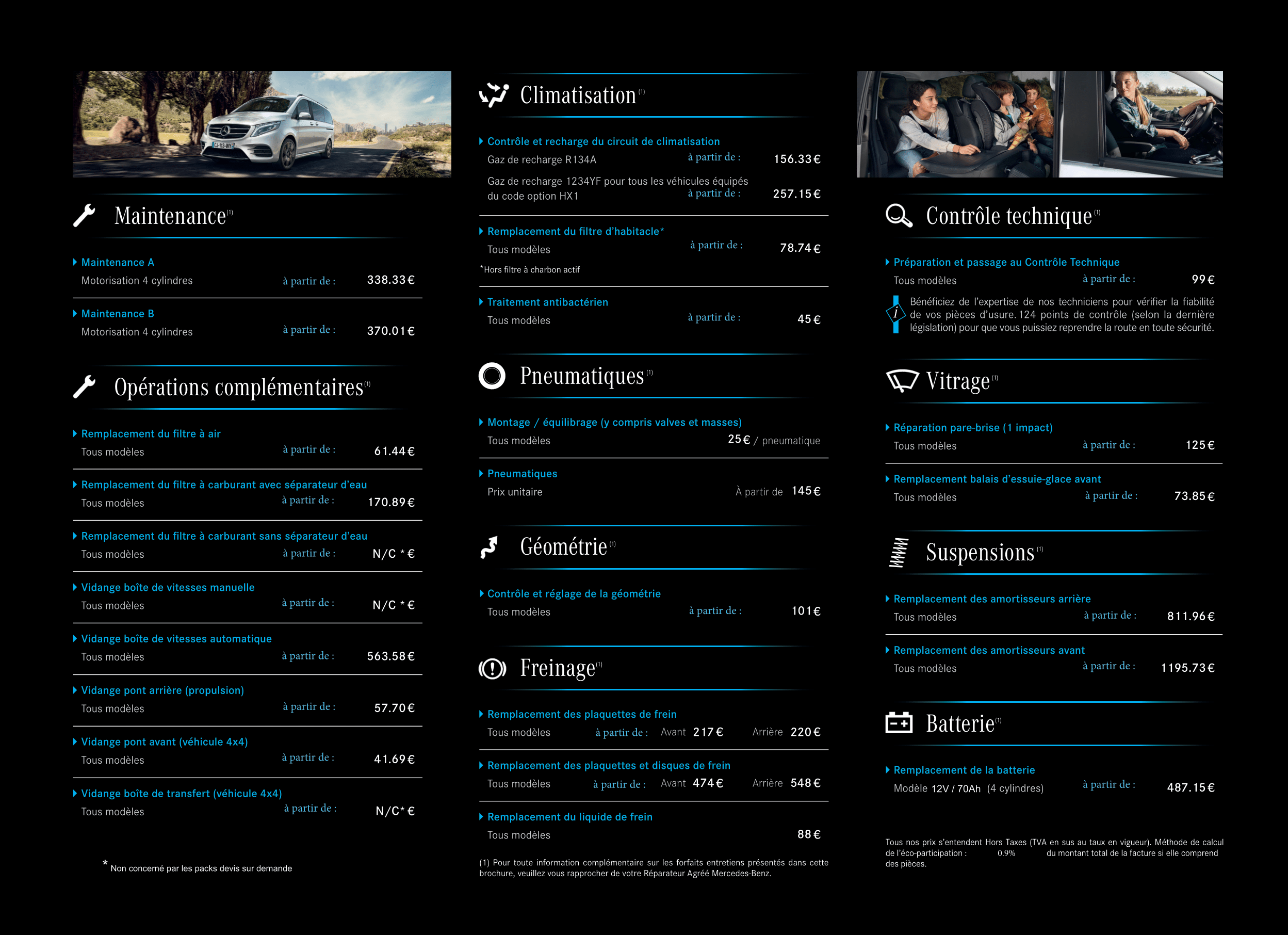 Forfaits entretien Mercedes