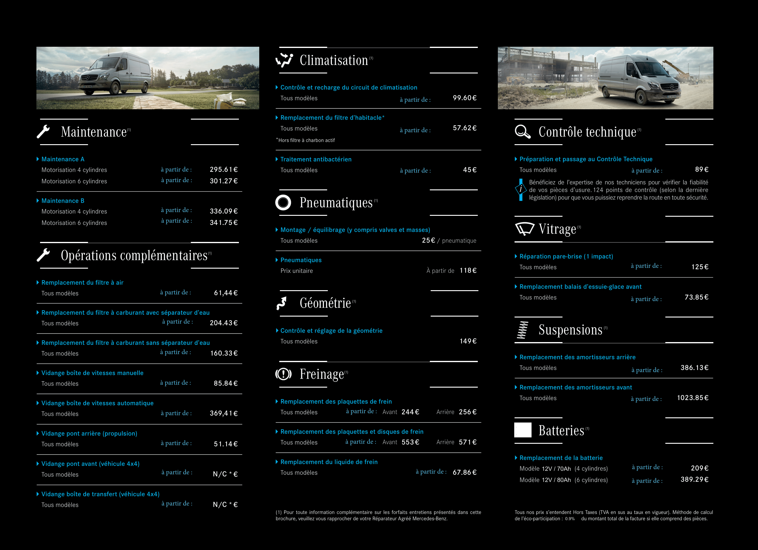 Forfaits entretien Mercedes Sprinter