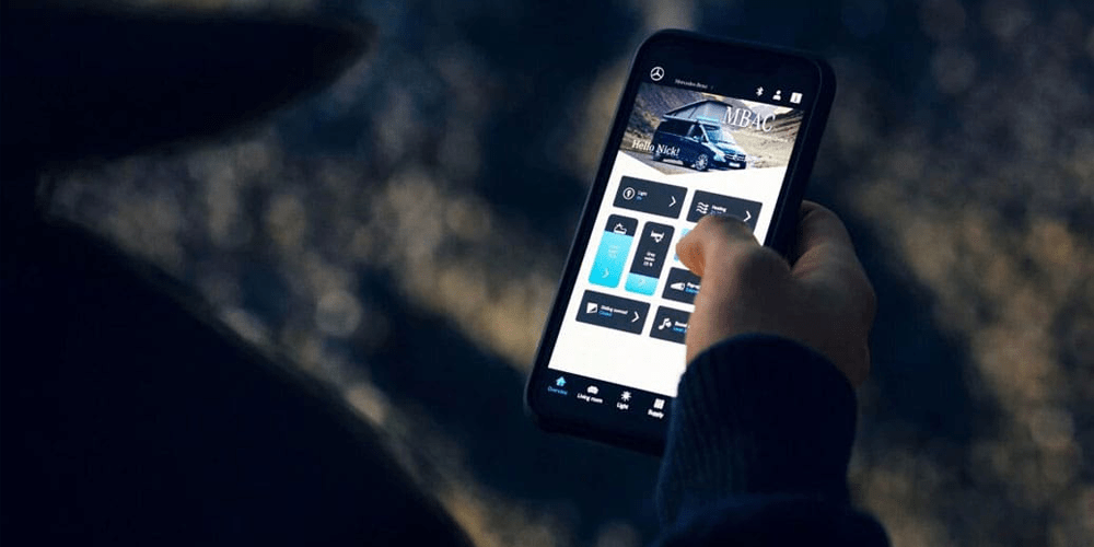 Aperçu du système MBUX sur smartphone