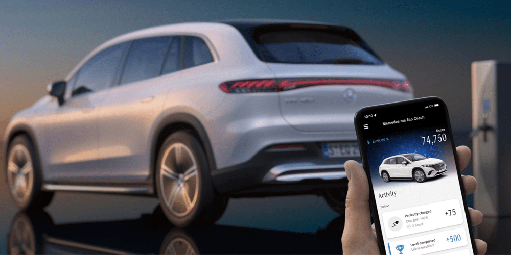 Smartphone avec application Mercedes Me