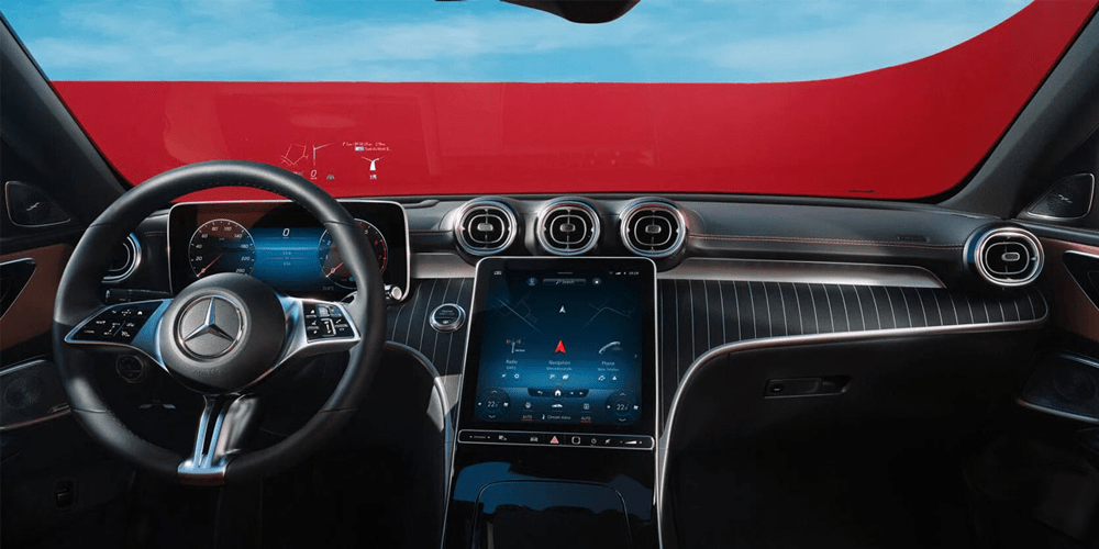 Vue intérieure de la Mercedes Classe C