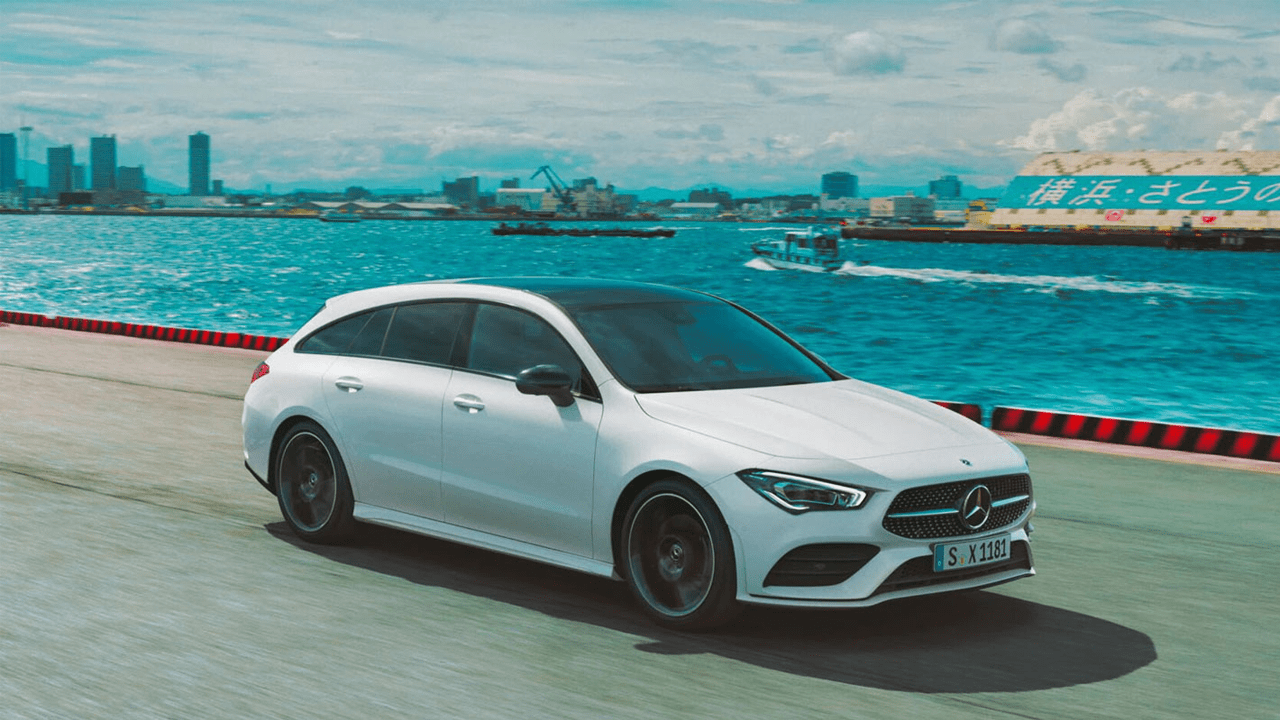 CLA shooting brake au bord de l'eau