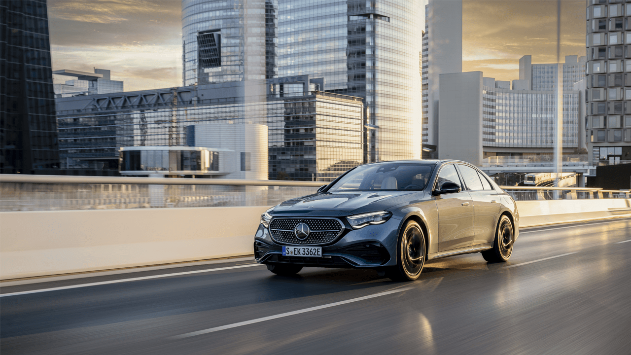 Mercedes Classe E roulant en ville