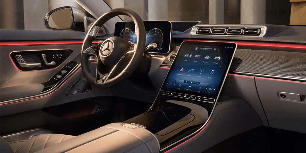 Vue interieure de la Mercedes Classe S