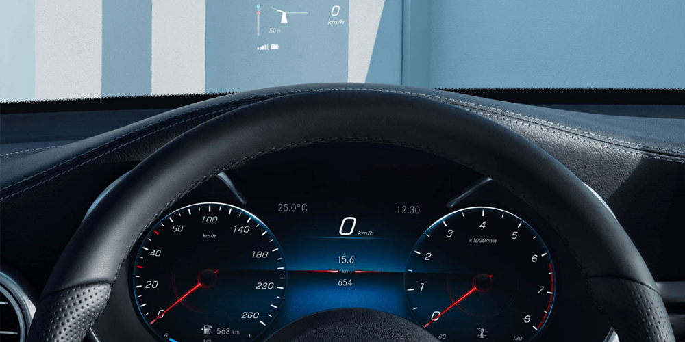 Vue affichage tête haute