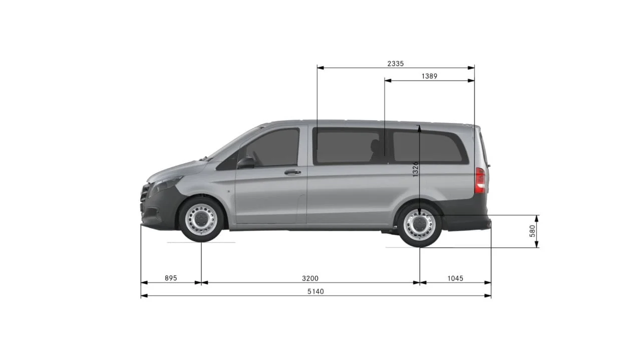 Dimensions du Vito version longue