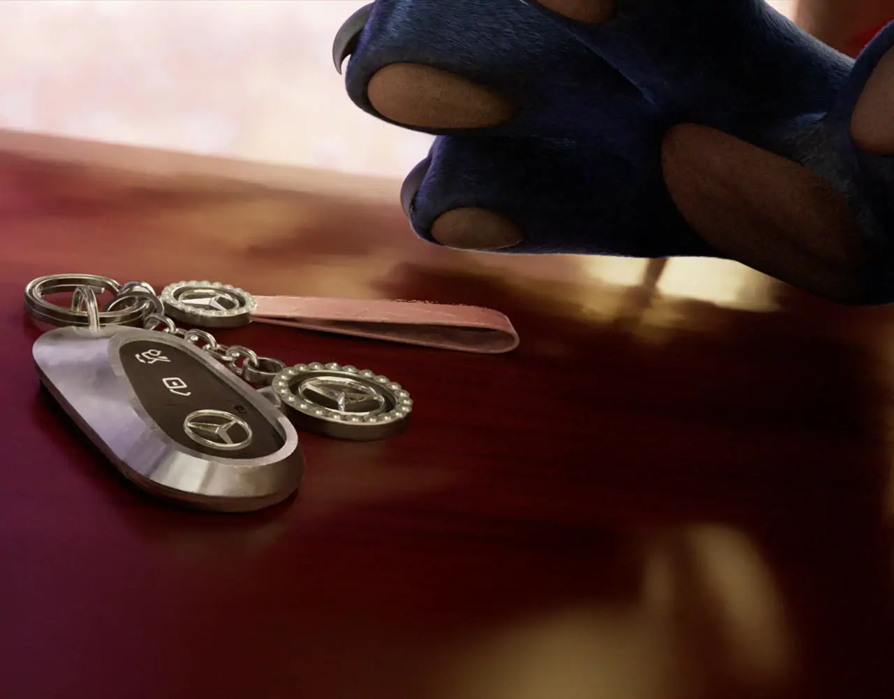 Clefs du Mercedes CLA dans le film "Goat"